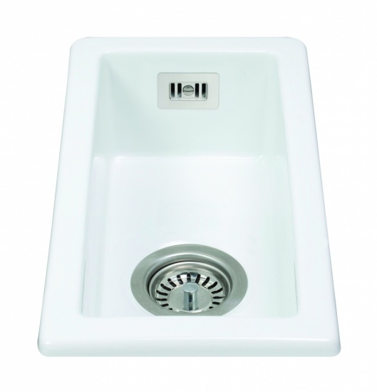 CDA Ceramic Undermount Half Bowl Sink White - KC41WH